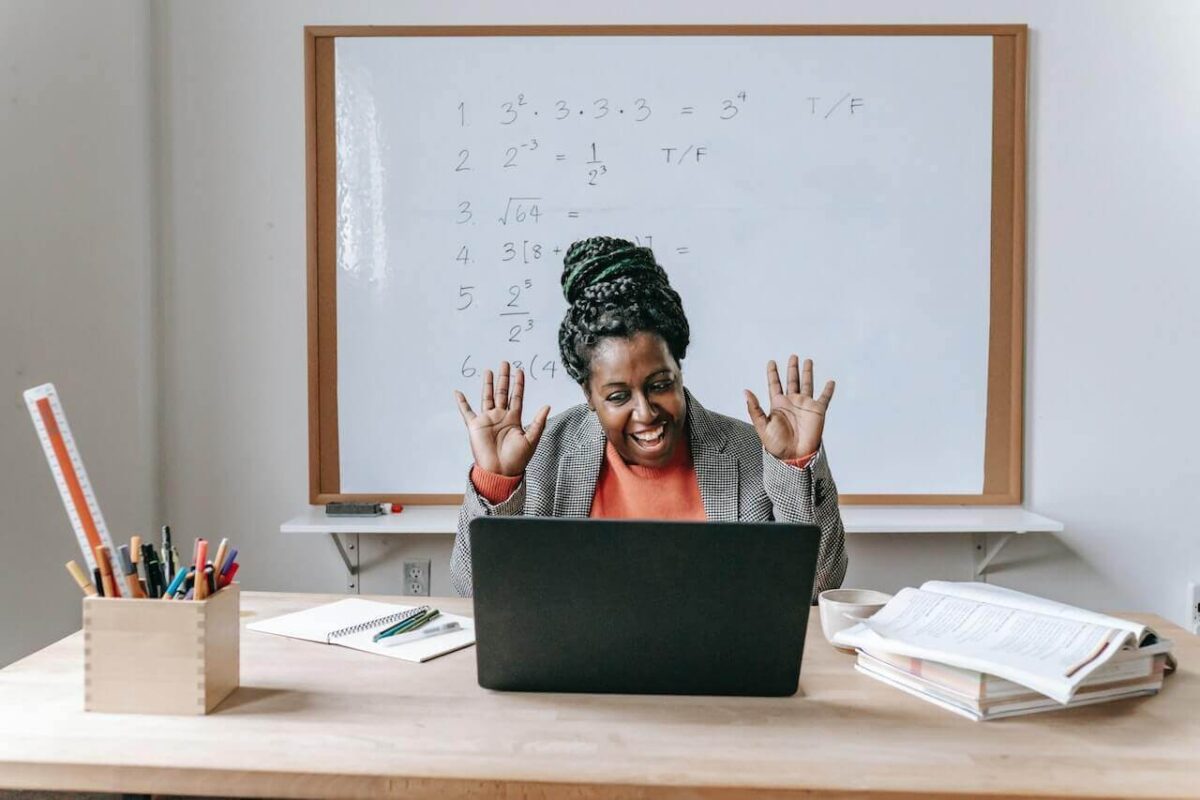 Woman working from home