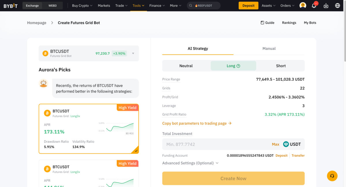 Bybit grid trading bot